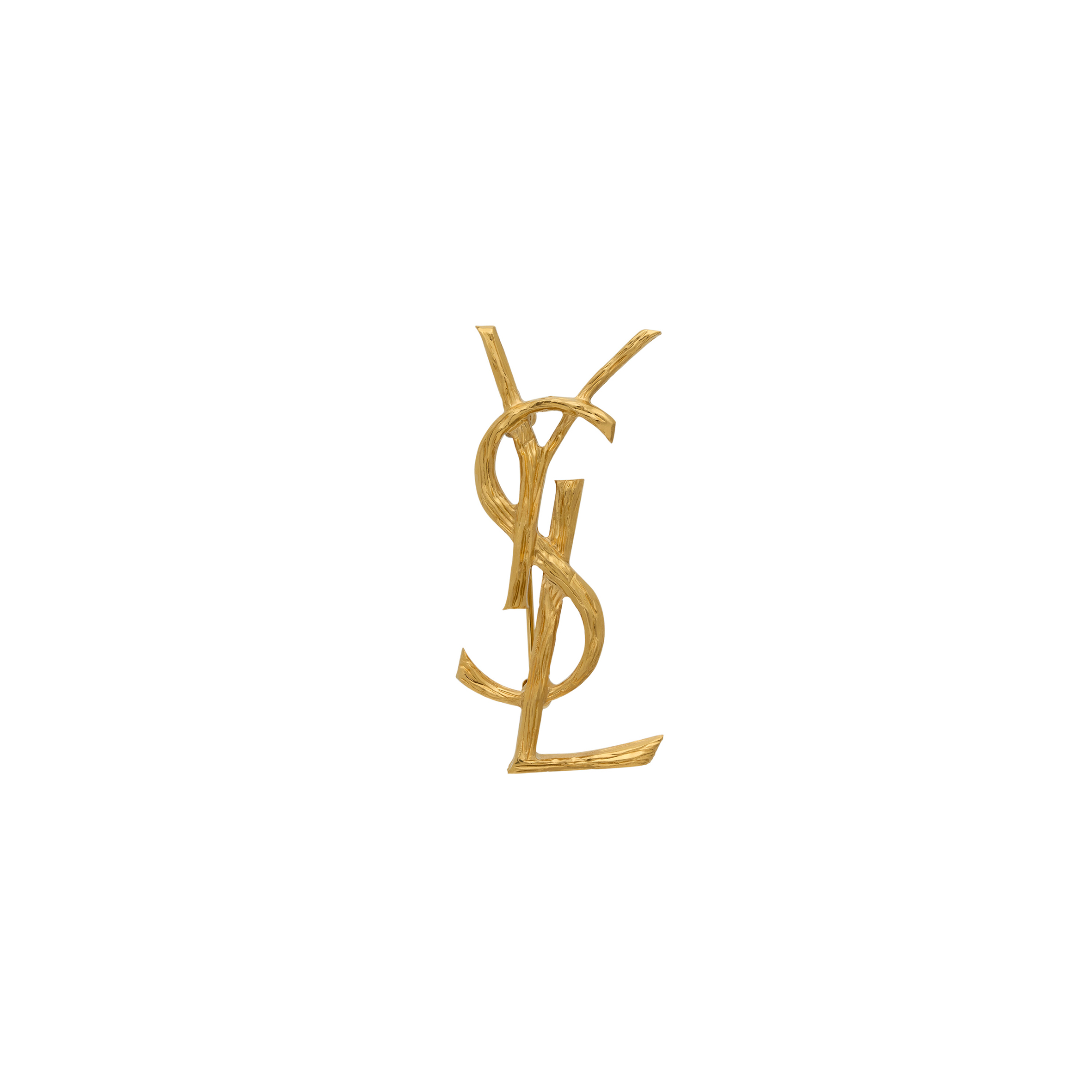 YSL CASSANDRE BROOCH IN METAL 748486Y15008007 YSL CASSANDRE BROOCH IN METAL 748486Y15008007
